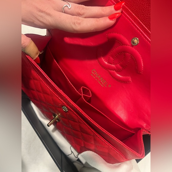 Double Flap Red Bag - Picture 2 of 3